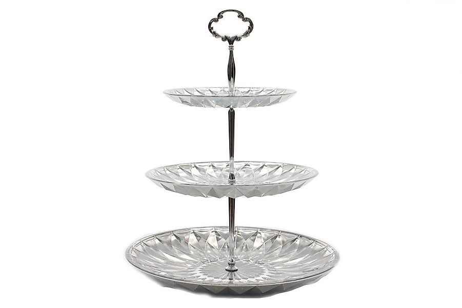 Kaemingk Dekoetagere Etagere Glas silber Gebäckschale günstig online kaufen