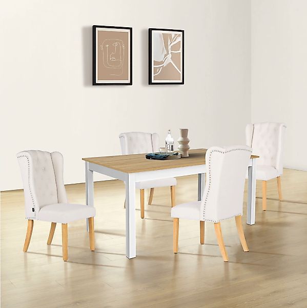 Home affaire Esszimmerstuhl "Liao, 2er-Set", pflegeleichter Webstoff Bezug, günstig online kaufen