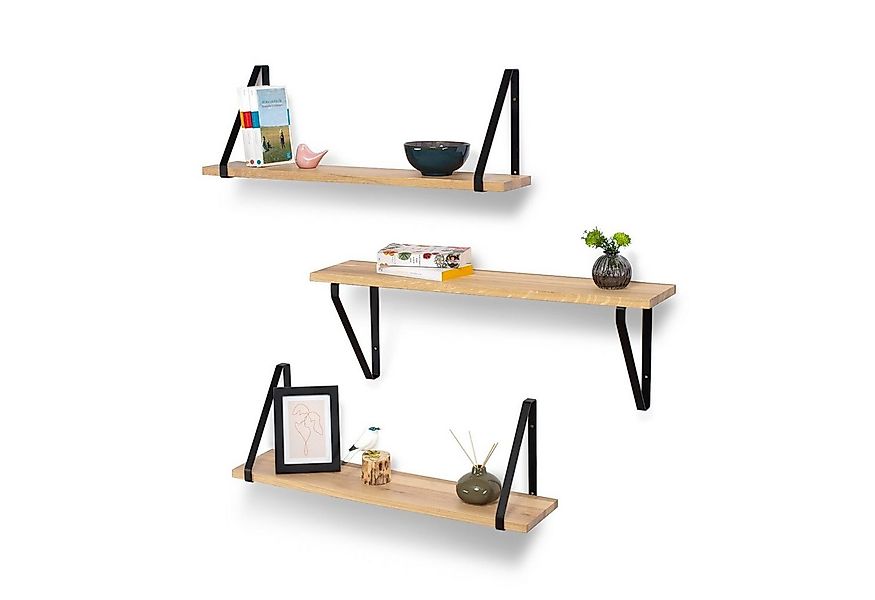 Rikmani Wandregal RAY Schweberegal Eiche schwarz, Holzregal, Wandboard, Büc günstig online kaufen