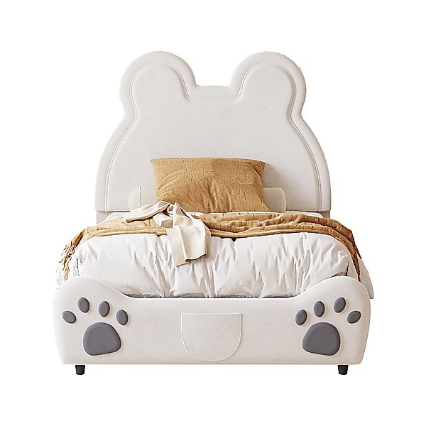 Flieks Polsterbett, Bärenform Kinderbett Einzelbett 90x200cm günstig online kaufen
