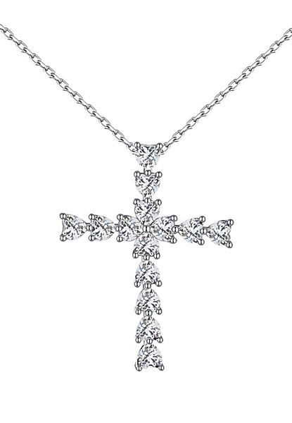 BRELLATO Kreuzkette Damen Halskette Kreuz-Anhänger, Kristall-Herzen günstig online kaufen