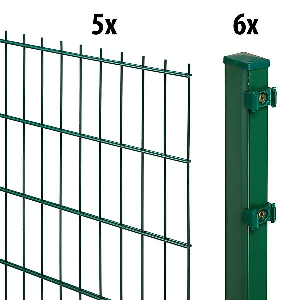 GARDEN N MORE Doppelstabmattenzaun "Excellent" 5 Elemente für 10 m, LxH: 20 günstig online kaufen