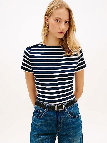 Tommy Hilfiger Kurzarmshirt "GOLD BUTTON SLIM SS TEE" günstig online kaufen