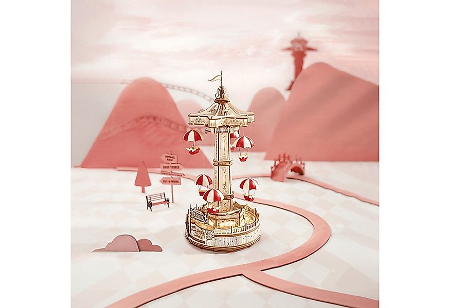 Robotime Modellbausatz Robotime Fallschirmturm Jahrmarkt Rokr Mechanisches günstig online kaufen