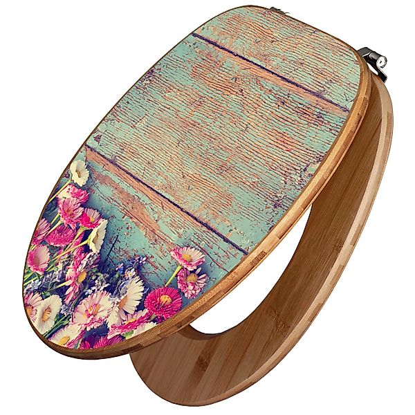 Banjado Design WC Sitz Bambus Toilettendeckel Toilettensitz Bambus Holz Klo günstig online kaufen