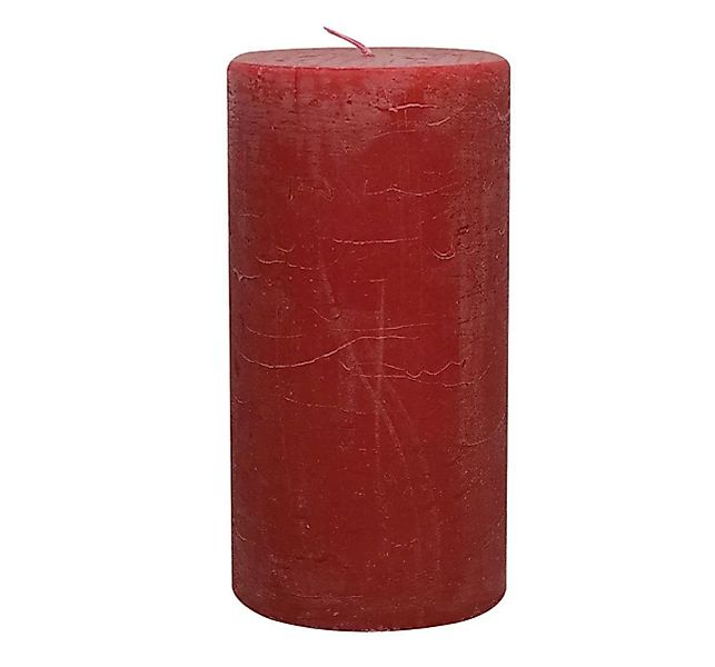 Rustic Stumpenkerze Premium Kerze Rot 10x20cm - 120 Stunden Brenndauer günstig online kaufen