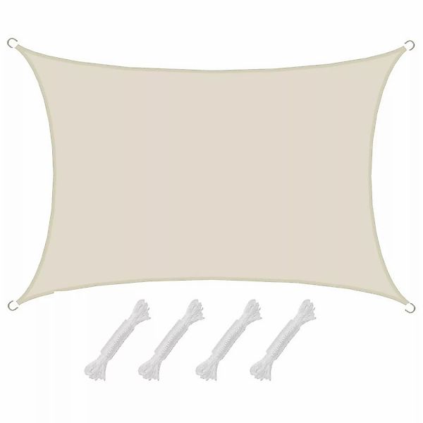 AMANKA Polyester UV-Sonnensegel Wasserabweisend - 3x4m Rechteck Beige günstig online kaufen