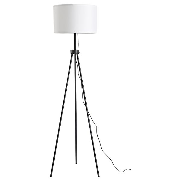 HOMCOM Stehlampe E27 Stahl Polyester 37 x 37 x 152cm Schwarz Weiß günstig online kaufen