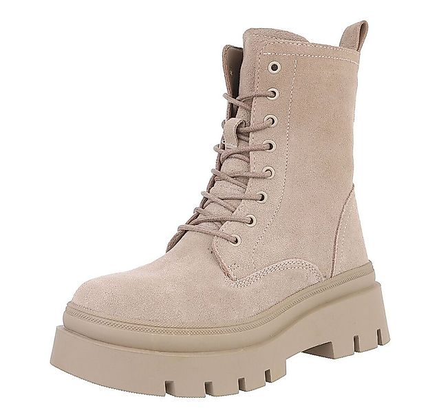 Ital-Design Damen Freizeitschnürschuhe aus echtem Wildleder Schnürstiefelet günstig online kaufen