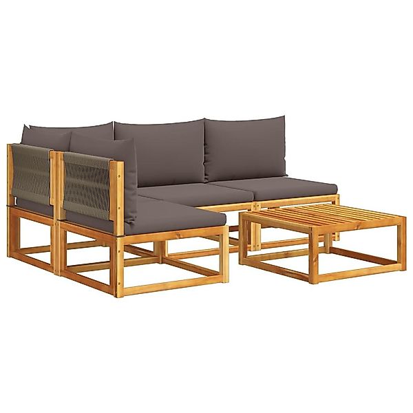 vidaXL Loungesofa 5-tlg. Garten-Sofagarnitur mit Kissen günstig online kaufen