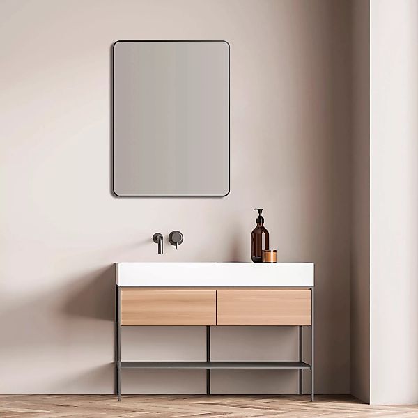 Talos Badspiegel "Picasso schwarz 60x80 cm", hochwertiger Aluminiumrahmen günstig online kaufen