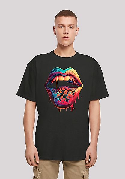 F4NT4STIC T-Shirt "Drooling Lips OVERSIZE TEE" Print günstig online kaufen