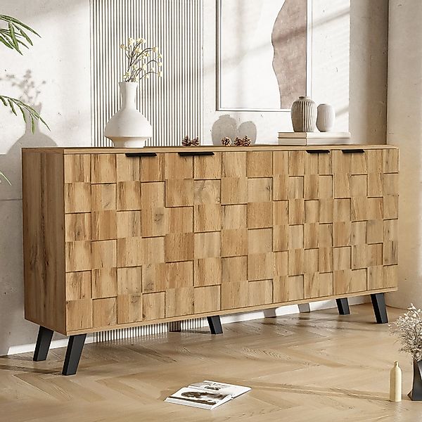 XDOVET Sideboard Einzigartige Holzmaserung Haushaltsschrank mit 4 günstig online kaufen