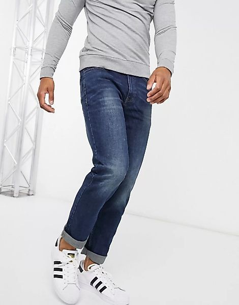 Burton Menswear – Organic – Schmale Jeans in mittlerer Waschung-Blau günstig online kaufen