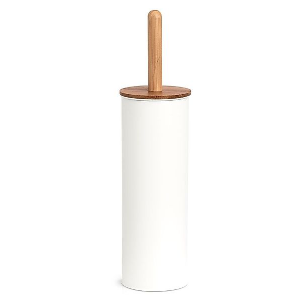 Zeller Present Badaccessoire-Set WC-Bürste, Metall/Bambus, weiß, günstig online kaufen