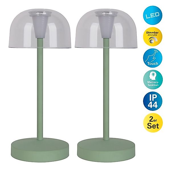 näve LED Tischleuchte »Gomba 18,5 cm«, 2er-Set, Leuchtmittel LED-Modul   LE günstig online kaufen
