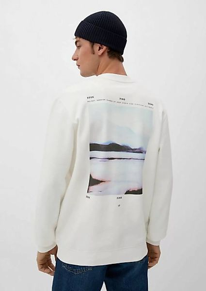 s.Oliver Sweatshirt Sweatshirt mit Schrift- und Backprint Artwork, Rippblen günstig online kaufen