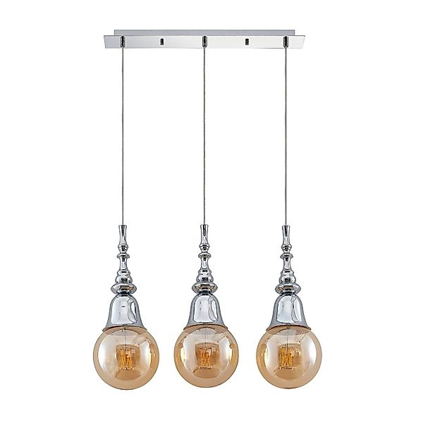 Lucande Pendelleuchte Gesja 9920023 Modern in Chrom aus Metall 3-flammig E2 günstig online kaufen