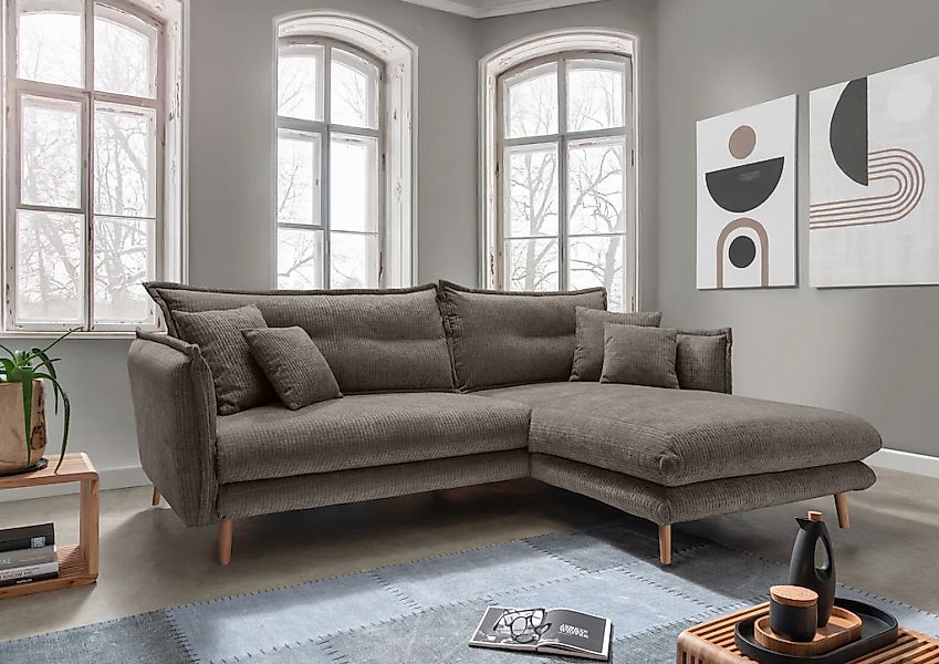 INOSIGN Ecksofa "Lazio modern und bequem, schmale Armlehnen, tolle Detailve günstig online kaufen