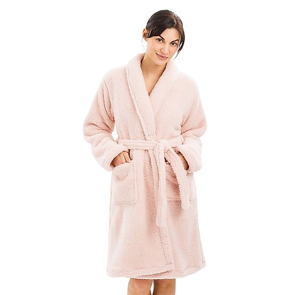 HOMELEVEL Unisex-Bademantel Kuschelfleece Bademantel Damen - günstig online kaufen