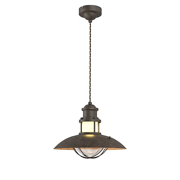 Lindby Pendelleuchte Louisanne 9621017 Maritim in Braun aus Metall 1-flammi günstig online kaufen