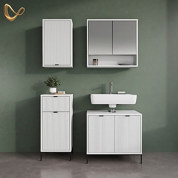 Livinity® Badezimmerspiegelschrank ATERNO, Weiß, 70 x günstig online kaufen