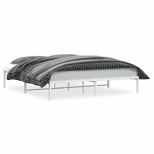 vidaXL Bettgestell Bettgestell Metall Weiß 180x200 cm Bett Bettgestell günstig online kaufen