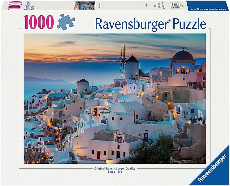 Ravensburger Puzzle Abend über Santorini, 1000 Puzzleteile, Made in Germany günstig online kaufen