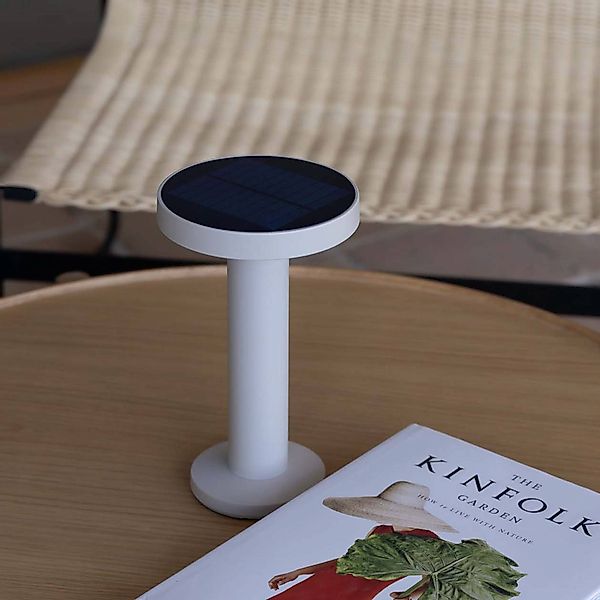 Solar-LED-Tischleuchte Cairo, beige, Kunststoff, IP44, 21 cm günstig online kaufen