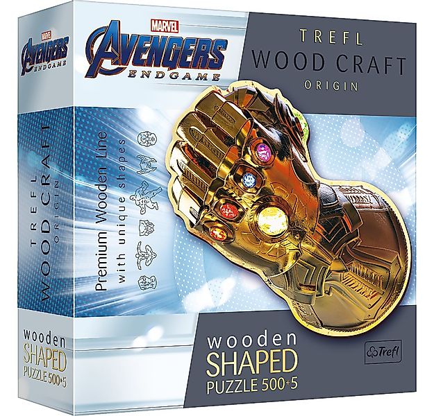 Trefl Puzzle Marvel Avengers Infinity Gauntlet 500+5 Holzpuzzle, 500 Puzzle günstig online kaufen