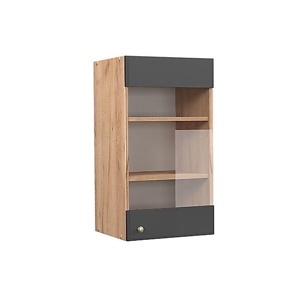 Vicco Küchenglasschrank Fame-Line Anthrazit-Gold/Goldkraft Eiche 40 cm günstig online kaufen