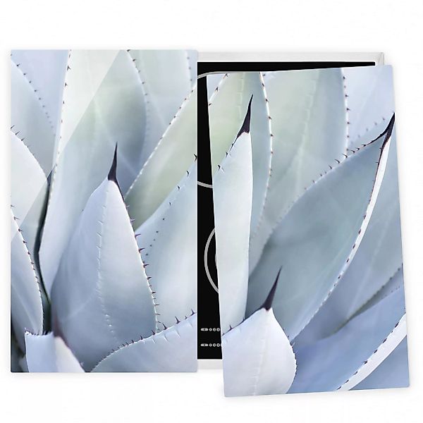 2-teilige Herdabdeckplatte Glas Botanik Agavenblätter günstig online kaufen