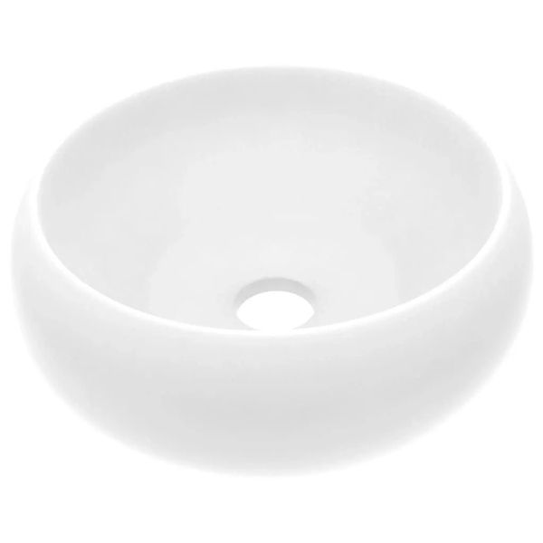 vidaXL Luxuriöses Waschbecken Rund Matt Weiß 40x15 cm Keramik 146998 günstig online kaufen