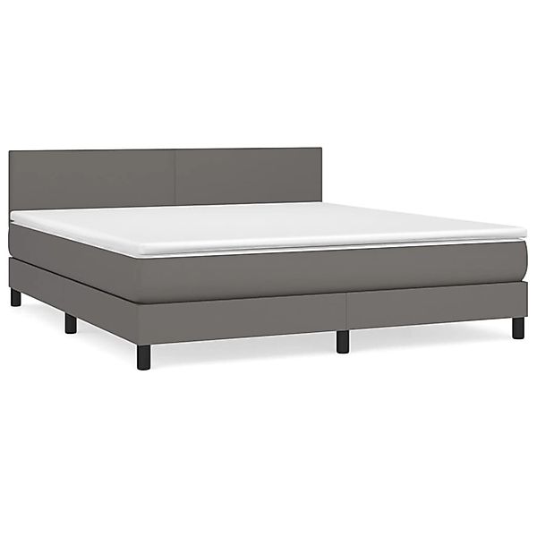 vidaXL Boxspringbett mit Matratze Grau 180x200 cm Kunstleder1389732 günstig online kaufen