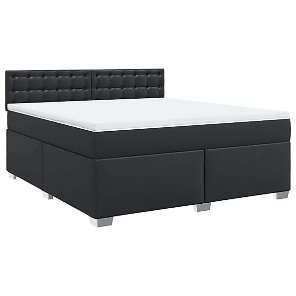 vidaXL Boxspringbett mit Matratze Schwarz 180x200 cm Kunstleder 3288432 günstig online kaufen