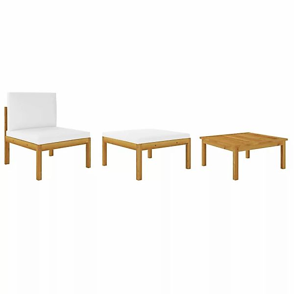 vidaXL Sofaelement 3-tlg. Garten-Lounge-Set mit Kissen günstig online kaufen