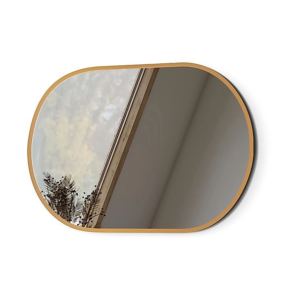 Emke Ovaler Badspiegel 60 x 100 cm Wandspiegel Gold Metall Badezimmerspiege günstig online kaufen