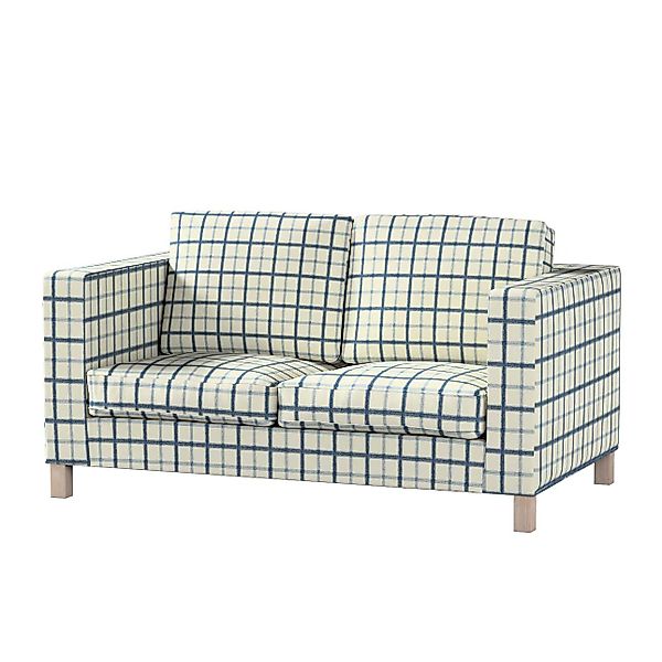 Bezug für Karlanda 2-Sitzer Sofa nicht ausklappbar, kurz, blau-creme, 60cm günstig online kaufen