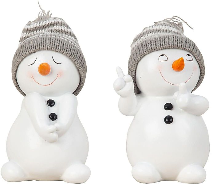 Geschenkestadl Schneemann 2 Stück Schneemann Figur Strickmütze 15cm Winterd günstig online kaufen