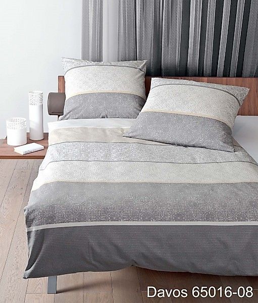 Janine Janine Feinbiber Bettwäsche DAVOS 65016 silber sand Größe:  135x200 günstig online kaufen