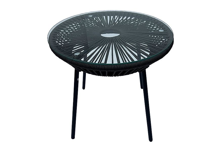 belavi Gartentisch Moderner Beistelltisch mit Glasplatte im Rope-Design, ca günstig online kaufen