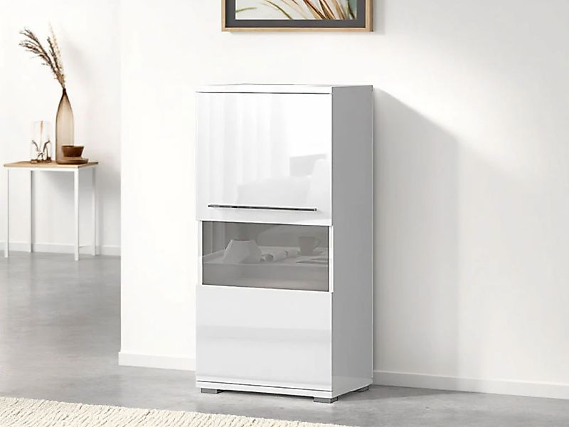 Places of Style Highboard "Piano Vitrine", (H/B/T): 123/60/40,2cm), UV lack günstig online kaufen