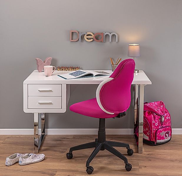 Inter Link Kinderstuhl Jessi Himbeer/weiß, moderner Kinderstuhl mit Hartbod günstig online kaufen