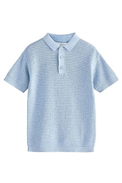 Next Polokragenpullover Kurzarm-Polohemd in Strickoptik 100 % günstig online kaufen