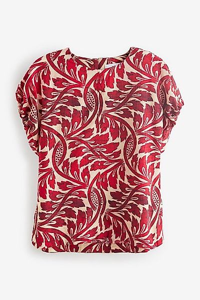 Next T-Shirt Gerafftes, kastiges T-Shirt – Kurzgröße (1-tlg) günstig online kaufen
