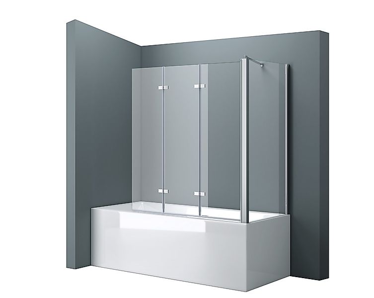 doporro Duschwand für Badewanne Badewannenaufsatz inkl. Nano-Versiegelung 6 günstig online kaufen