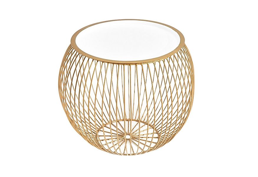 riess-ambiente Couchtisch STORAGE Ø40cm gold / weiß · abnehmbares Tablett ( günstig online kaufen