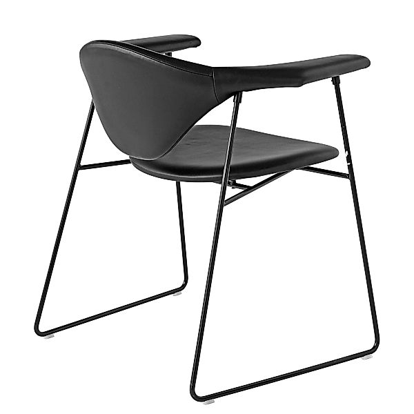 Gubi - Masculo Dining Chair Leder - schwarz/Leder schwarz Valencia 107-9035 günstig online kaufen