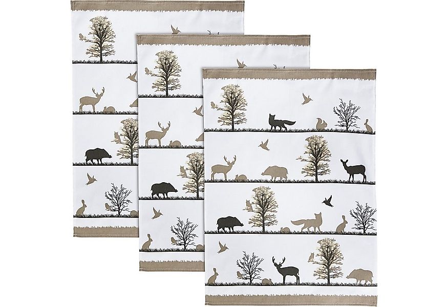 Erwin Müller Geschirrtuch Geschirrtuch 3er-Pack, Baumwolle Motiv günstig online kaufen