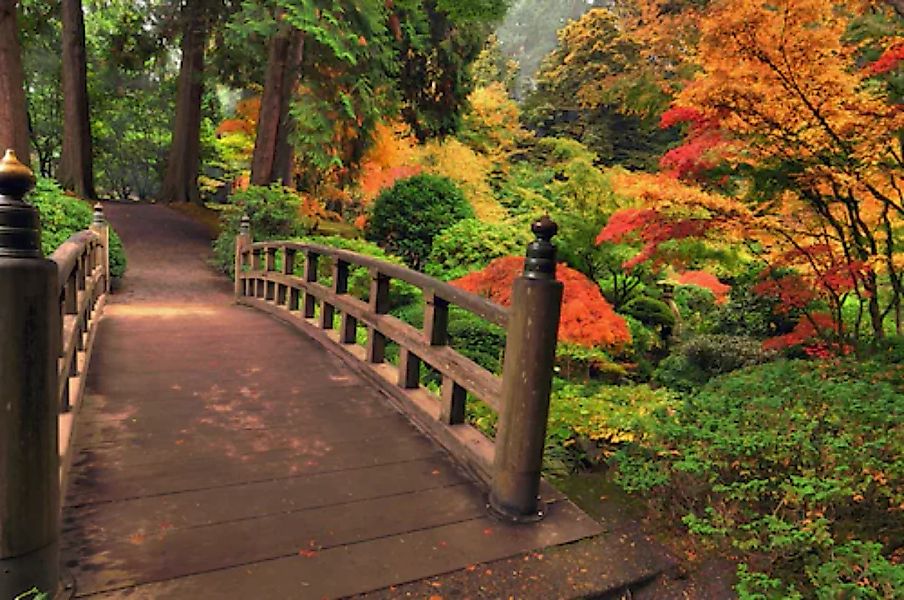 Papermoon Fototapete »Autumn Bridge« günstig online kaufen